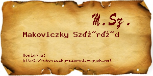 Makoviczky Szórád névjegykártya